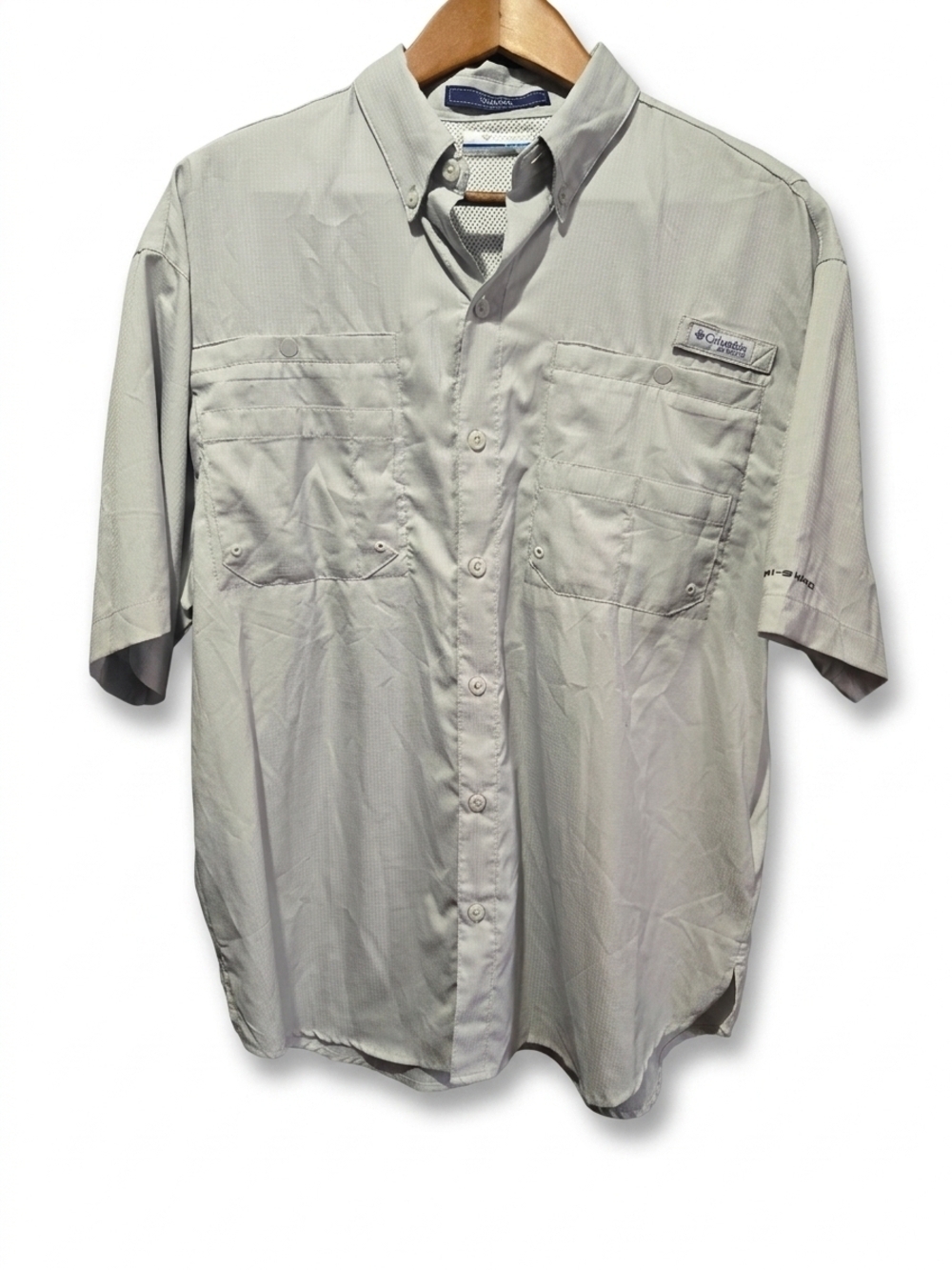 Columbia PFG Tamiami Shirt Men’s Medium Gray Short Sleeve Fishing Outdoor - Picture 3 of 7
